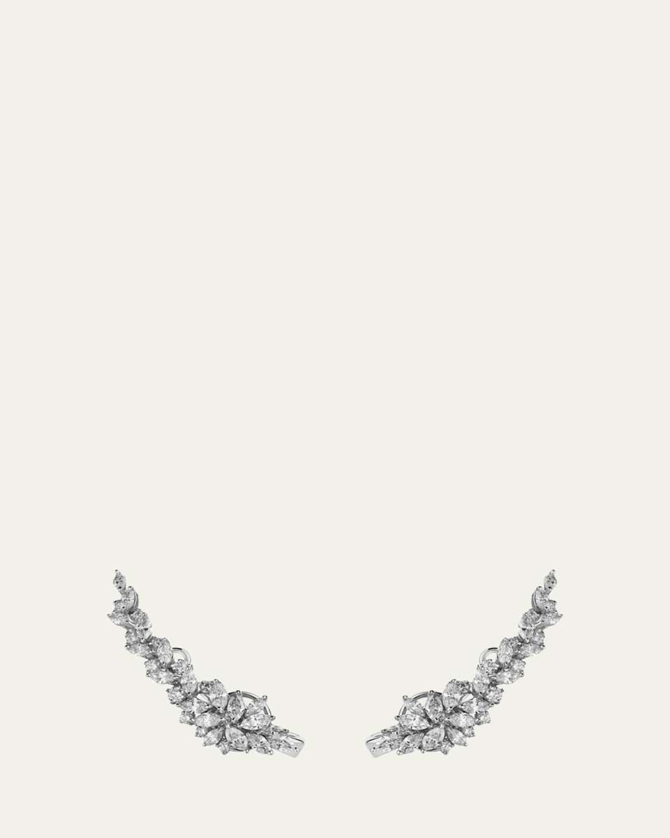 18K White Gold Diamond Ear Climber